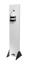 Load image into Gallery viewer, Commercial Grade Hand Sanitizer Dispenser Station - WHITE / BLACK