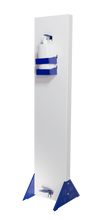 Load image into Gallery viewer, Commercial Grade Hand Sanitizer Dispenser Station -  WHITE / BLUE