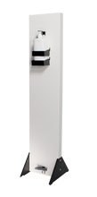 Load image into Gallery viewer, Commercial Grade Hand Sanitizer Dispenser Station - WHITE / BLACK
