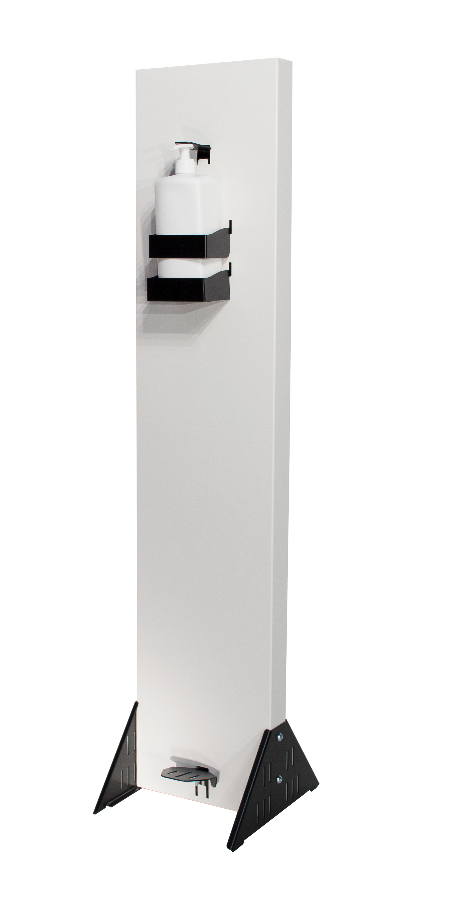 Commercial Grade Hand Sanitizer Dispenser Station - WHITE / BLACK