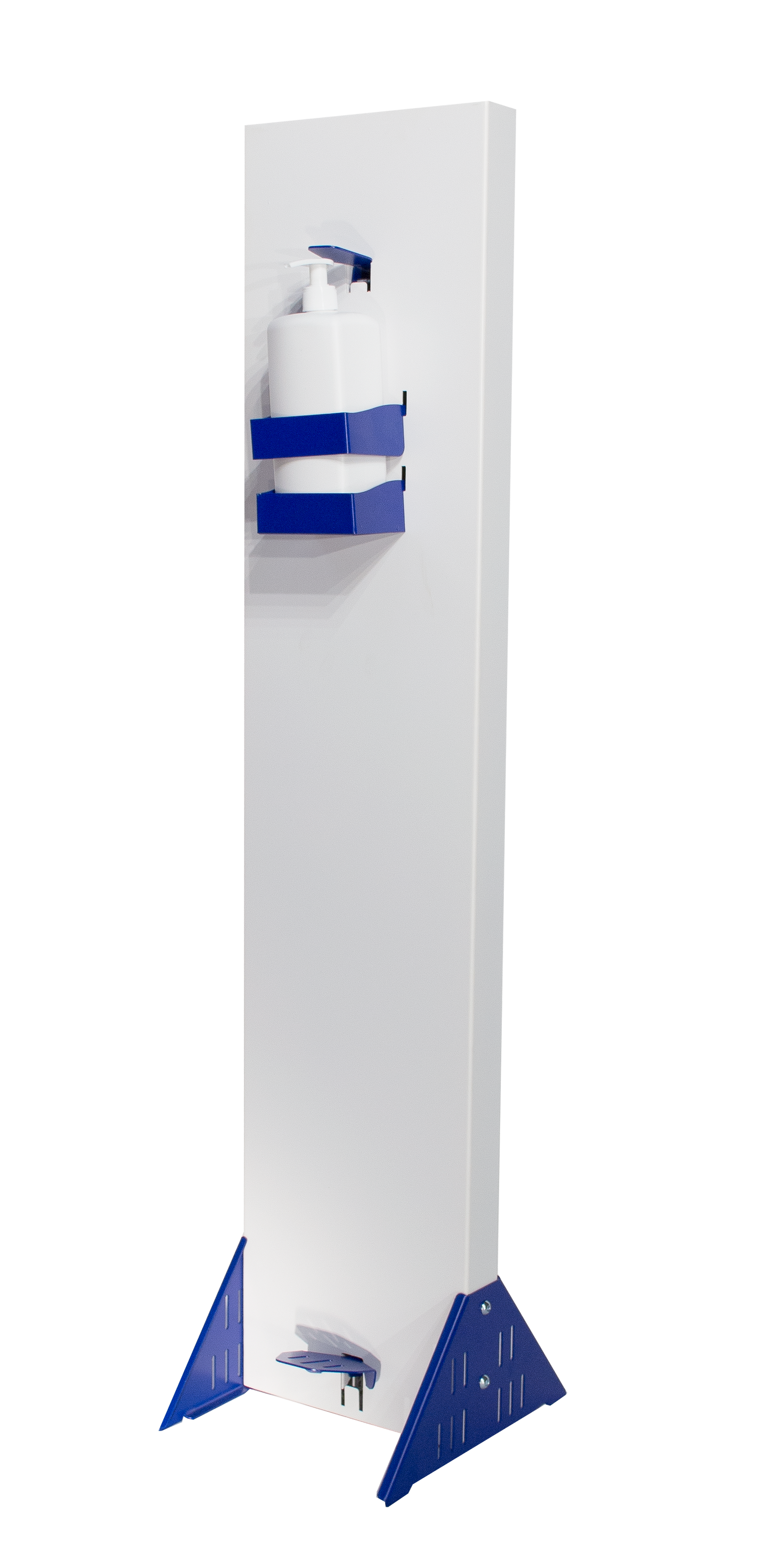 Commercial Grade Hand Sanitizer Dispenser Station -  WHITE / BLUE